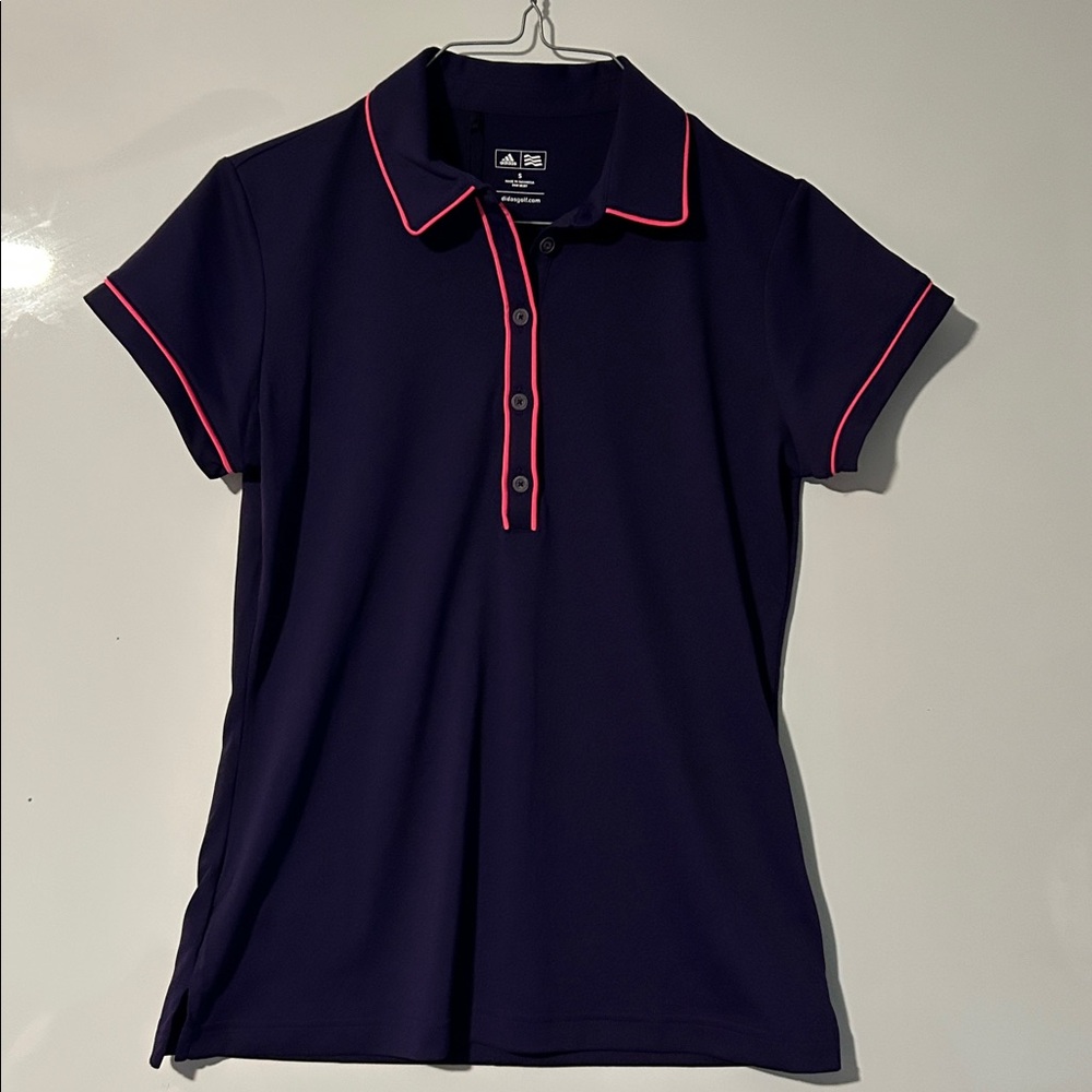 NWT Adidas Womens Golf Polo Purple Pink Size Small